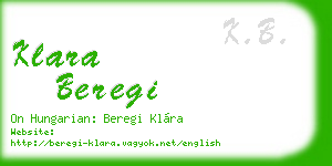 klara beregi business card