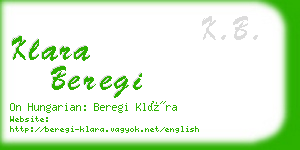 klara beregi business card